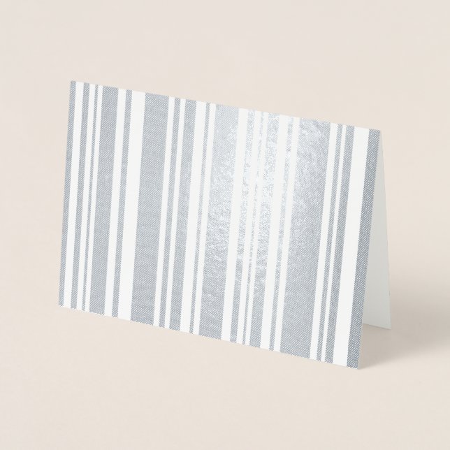 Varied Dotted Silver Foil Stripes Card (Front)