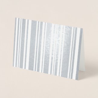 Varied Dotted Silver Foil Stripes Foil Card