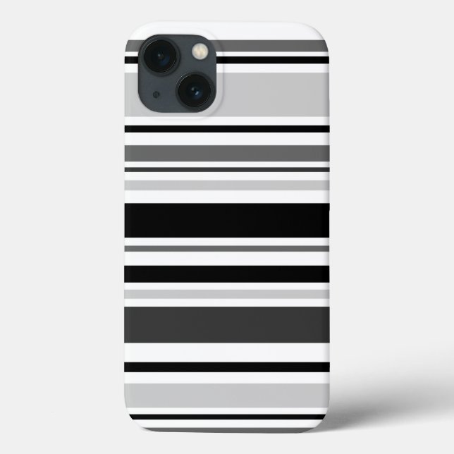 Varied Gray, Black, White Stripes Case-Mate iPhone Case (Back)