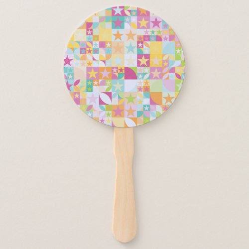 Varied shapes in pastel shades hand fan