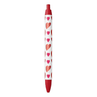 Variegated and Solid Red Pink Hearts Pattern Pen