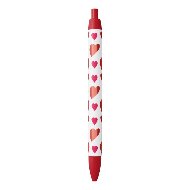 Variegated and Solid Red Pink Hearts Pattern Pen (Front Vertical)
