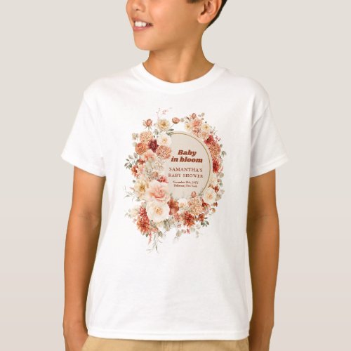 Variegated autumn floral rust ivory guest of honor T_Shirt