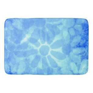 Variegated Blue Floral Daisies Flower Flowers Bath Mat