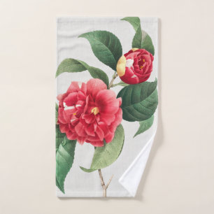 Variegated Camellia, Pierre-Joseph Redouté, 1833 Hand Towel