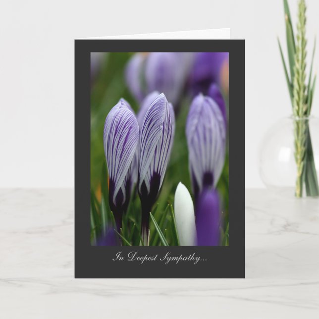 Variegated Crocuses - In Deepest Sympathy Card (Front)