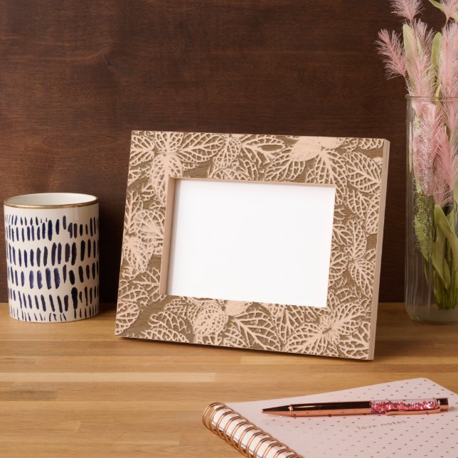 Variegated Fittonia Leaves Botanical Engraved Frames (Left)