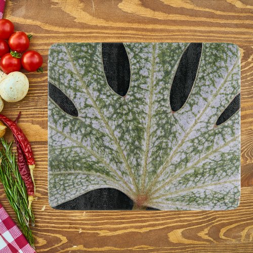 Variegated Japanese Fatsia Leaf Floral Cutting Board