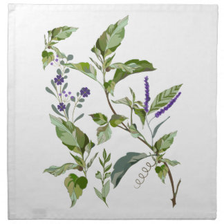 Variegated Leaves Floral Cloth Napkin