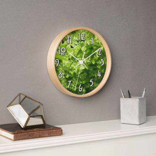 Variegated Maple Leaves Clock