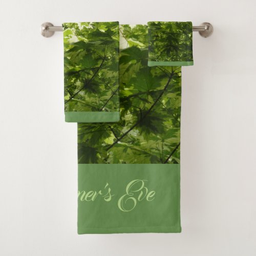 Variegated Maple Leaves for Midsummers Eve Bath Towel Set