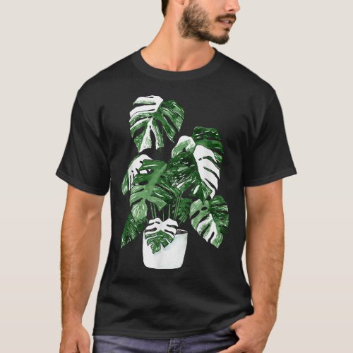 Variegated Monstera Deliciosa Variegata House Plan T_Shirt