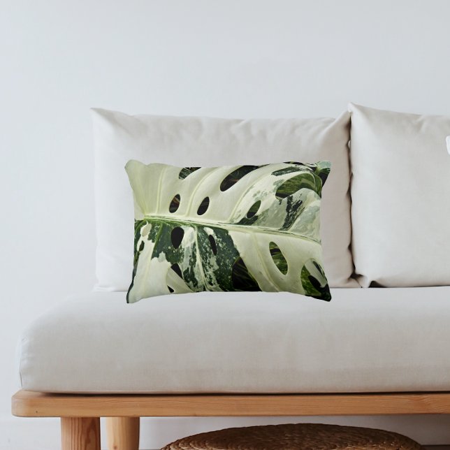 Variegated Monstera Plant Botanical Accent Pillow (In Situ Sofa)