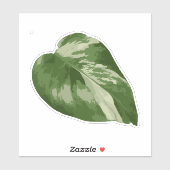 Variegated Monstera Sticker – Clear Cut Leaf (Sheet)