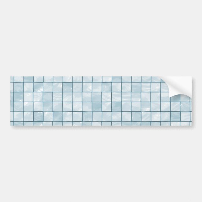 Variegated Pastel Aqua Tile Pattern Bumper Sticker (Front)