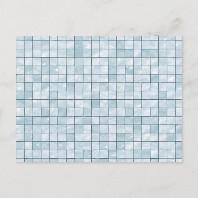 Variegated Pastel Aqua Tile Pattern Postcard (Front)