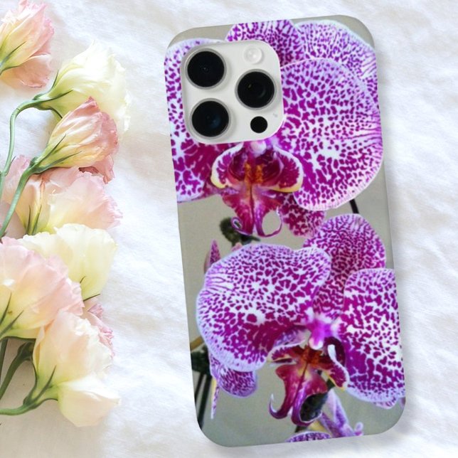 Variegated Purple Orchid Close-Up Photograph Case-Mate iPhone Case (A beautiful floral gift idea for a special occasion such as Mother's Day or birthday. )