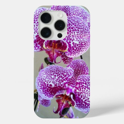 Variegated Purple Orchid Close_Up Photograph iPhone 15 Pro Case