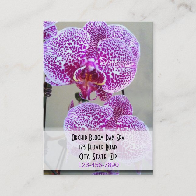 Variegated Purple Orchid Photo Appointment Card (Front)