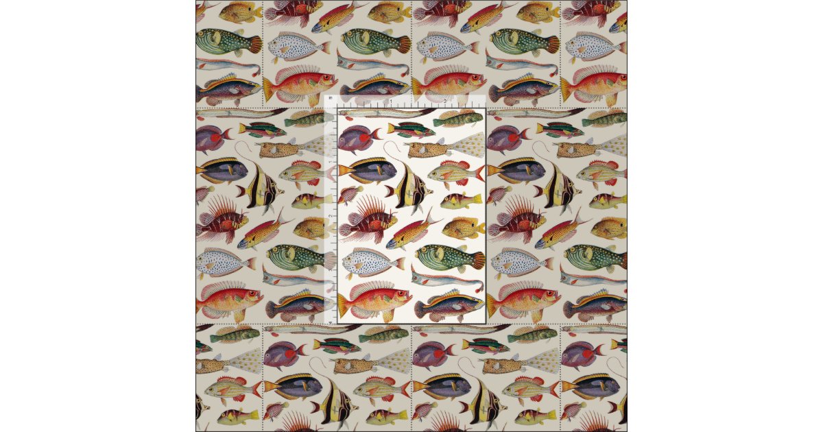 Vintage Fishing Lures Pattern Fabric