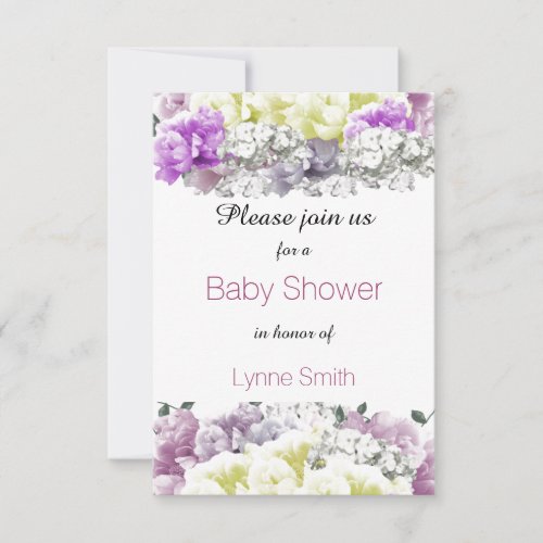 Variety Floral Bouquet Baby Shower Invitation