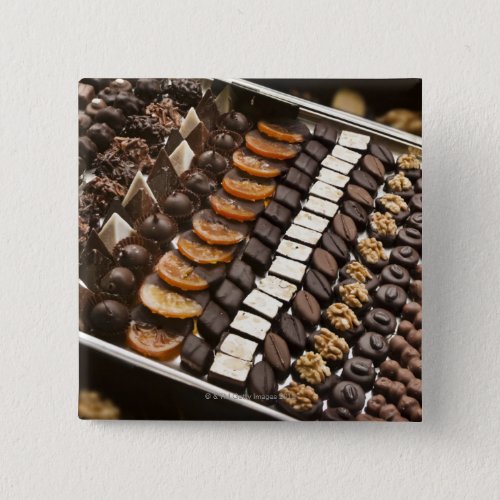 Variety of Artisanal Chocolate Pralines Pinback Button