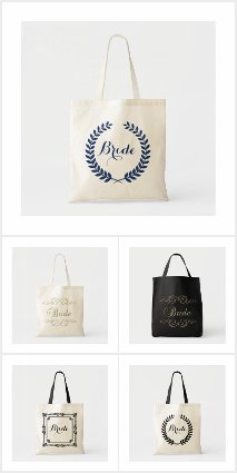 Variety Of Bride Bags Typography & Wreaths