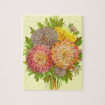 [ Thumbnail: Variety of Colorful Flowers (Vintage Style) Jigsaw Puzzle ]