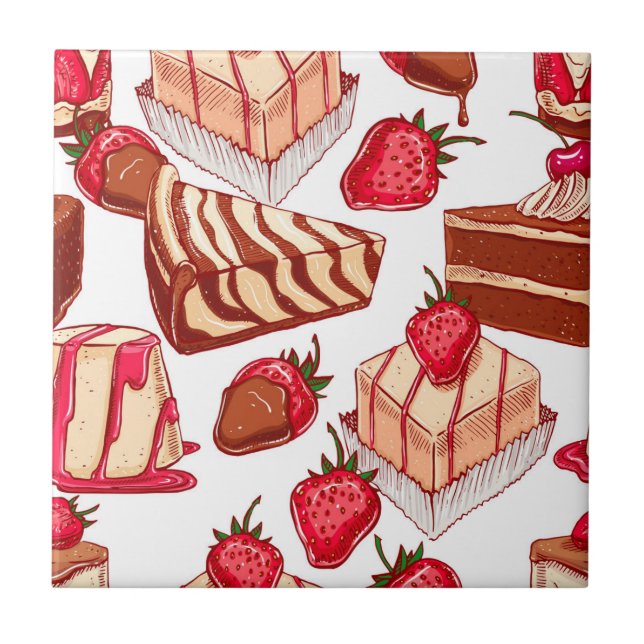 Variety of Desserts Ceramic Tile (Front)