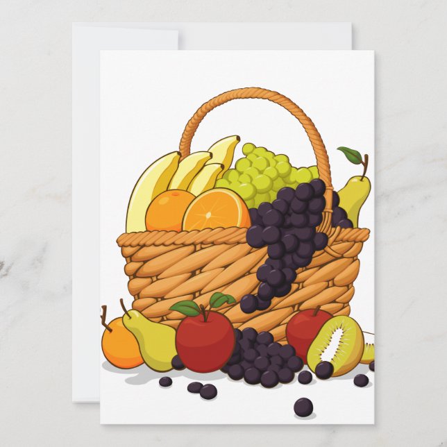 Variety of Fresh Fruits in A Basket (Front)