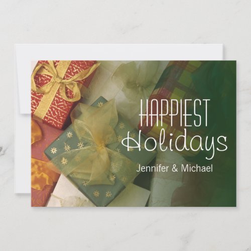 Variety of gifts holiday card