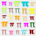 [ Thumbnail: Variety of Greek Letter Pi (Π) Math Symbols Sticker ]