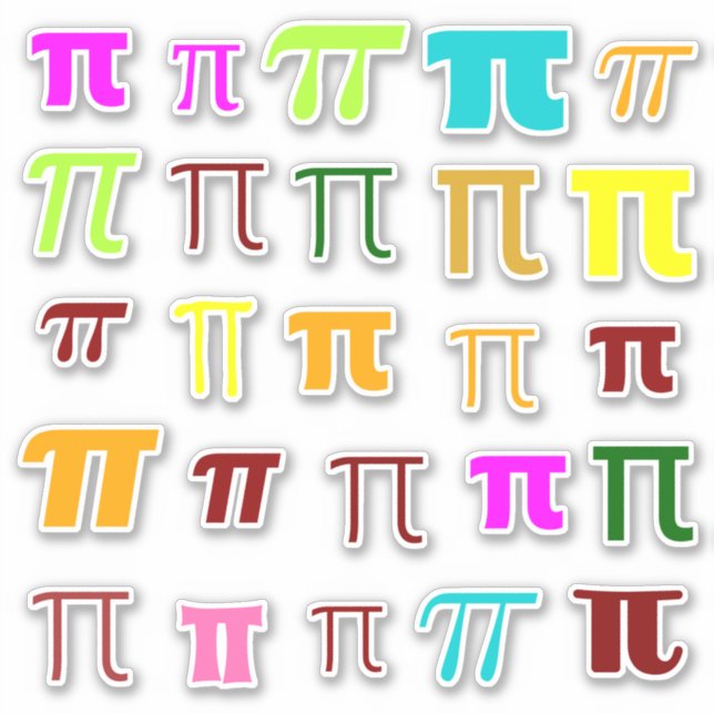 Variety of Greek Letter Pi (π) Math Symbols Sticker (Front)
