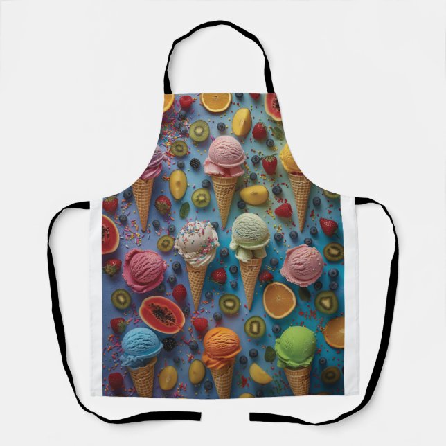 Variety of ice cream flavors apron (Front)