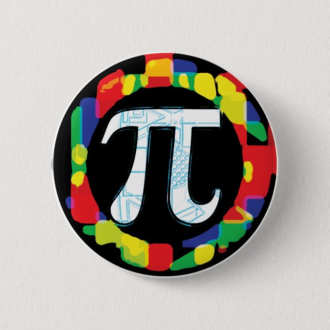 Variety of Pi Day Symbols Rounds Pinback Button (Front)