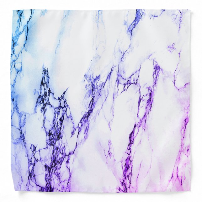 Variety of Purples and Blueish  Vein Marble Look Bandana (Front)