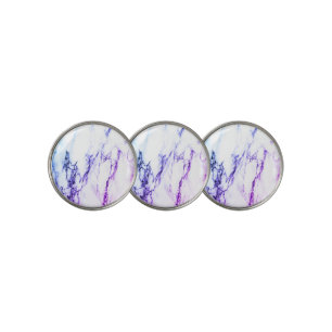 Variety of Purples and Blueish Vein Marble Look Golf Ball Marker