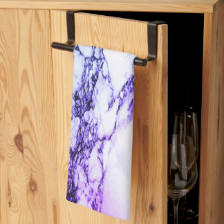 Variety of Purples and Blueish  Vein Marble Look Kitchen Towel