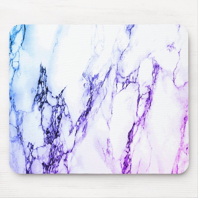 Variety of Purples and Blueish  Vein Marble Look Mouse Pad (Front)