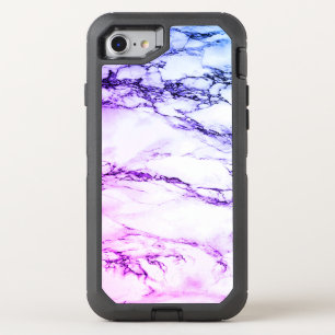Variety of Purples and Blueish Vein Marble Look OtterBox Defender iPhone SE/8/7 Case