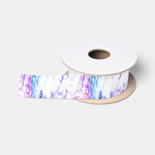 Variety of Purples and Blueish Vein Marble Look Satin Ribbon