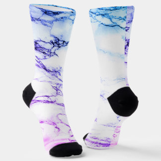 Variety of Purples and Blueish Vein Marble Look Socks