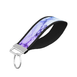Variety of Purples and Blueish Vein Marble Look Wrist Keychain