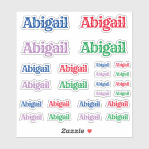 Variety of Sizes of the Name Abigail Sticker