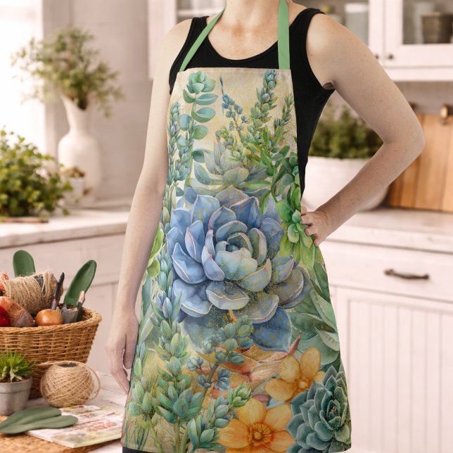 Variety Of Succulents Apron (Creator Uploaded)
