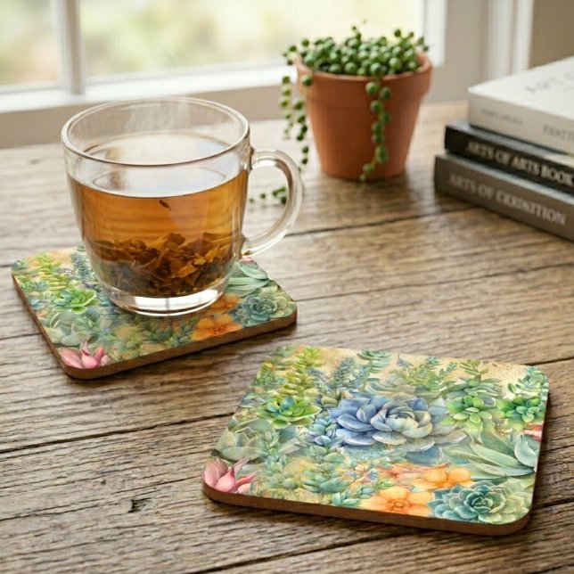 Variety Of Succulents Beverage Coaster (Creator Uploaded)