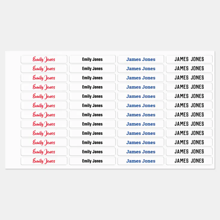 Kids name labels iron on
