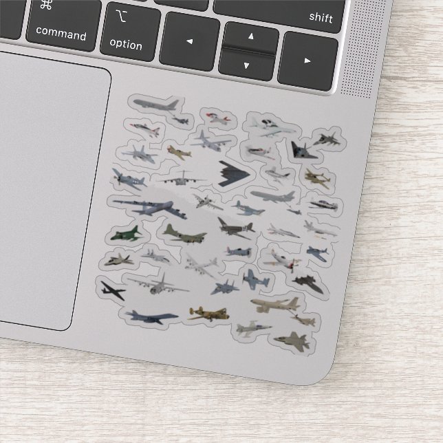 Various American Military Airplanes Sticker (Detail)