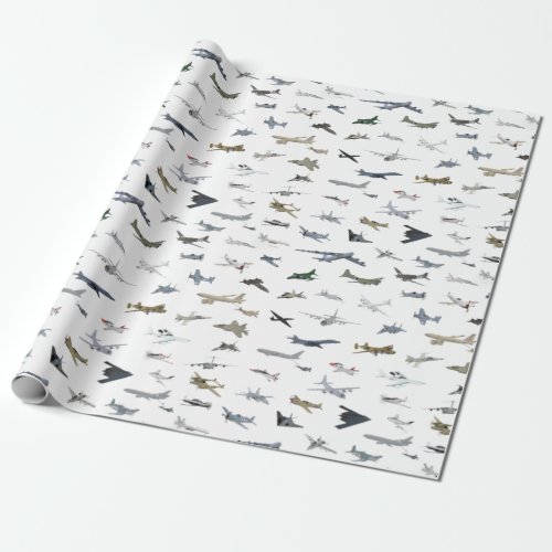 Various American Military Airplanes Wrapping Paper