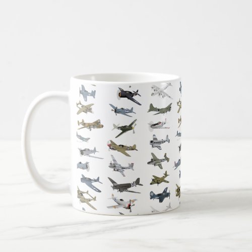 Various American WW2 Airplanes Coffee Mug